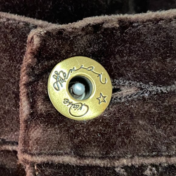 EUC~DG2 Diane Gilman Stretch Velvet straight leg Jean Women's~Brown sz 12 - Picture 6 of 12